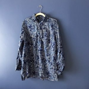 Boho Lawn Cotton Popover with Front Buttons